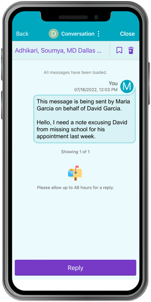 MyChart for Caregivers - MyChart Messages
